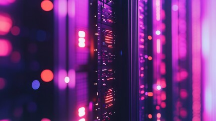 Poster - Abstract Neon Technology Background with High Contrast