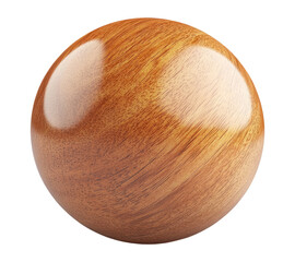 Wooden sphere isolated on transparent background