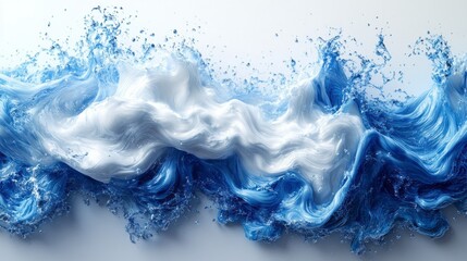 Aufkleber - A large wave with blue and white hair