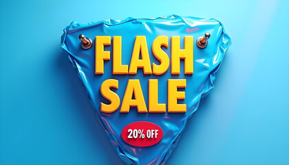 3D text effect shape badge flash sale discount background