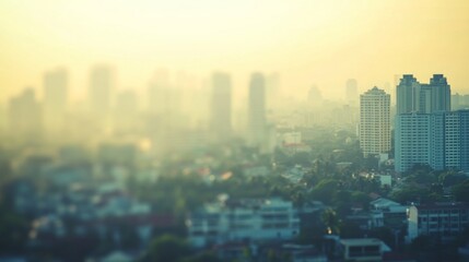 Wall Mural - Tranquil City Skyline in Soft Morning Light