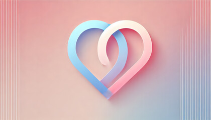 Poster - A creative representation of love with intertwined hearts in soft colors