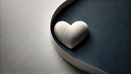 Poster - A soft heart embraced by a smooth curve a symbol of love and calmness