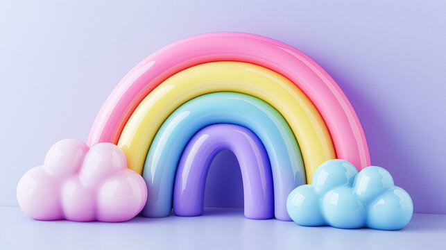 3D rainbow in pastel candy colors