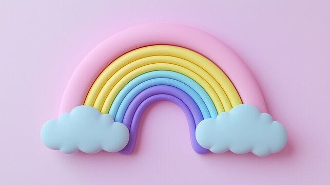 3D rainbow in pastel candy colors