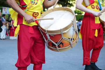 Wall Mural - Musicians wearing one of the traditional folk costume from Brazil