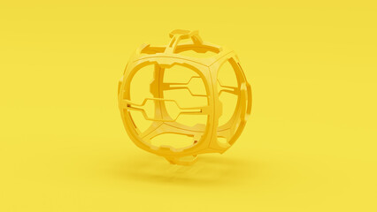 Wall Mural - yellow bionic shapes design elements futuristic geometric shape modern vivid technology bright backg
