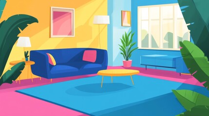 Poster - Colorful Modern Interior Design with Clean Lines