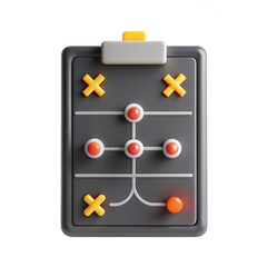 Poster - This image depicts an abstract game board featuring colorful icons and geometric shapes, ideal for playful design concepts.