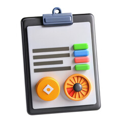 Poster - A colorful control panel with buttons and sliders positioned on a clipboard, showcasing a playful design. Perfect for various applications.