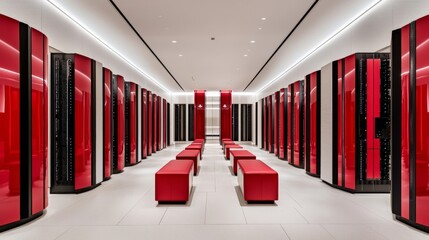 Poster - data center with scalable cloud storage solutions and modular server racks