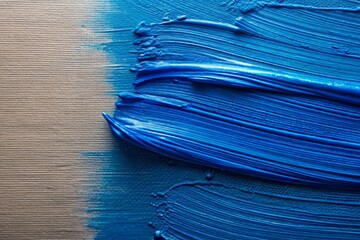 Blue Paint on Canvas - Abstract Art Inspiration for Creative Projects, Home Decor, and Modern Design, Featuring Rich Textures and Fluid Brushstrokes in Vibrant Hues