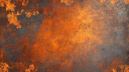 Poster - Grunge textured background featuring rusty orange brown metal with a corten steel and stone effect ideal for banners and panoramic displays