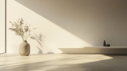 Poster - Minimalist interior design arrangement featuring ample empty space for text