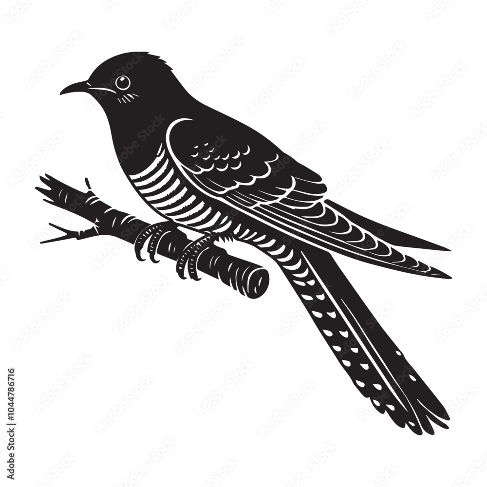 Common cuckoo silhouette Design - Common cuckoo vector illustration in ...