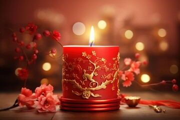 Chinese New Year style of Candle candle red chinese new year.