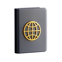 Poster - A stylized book cover featuring a globe icon, symbolizing global knowledge and connectivity. Ideal for educational or travel-related themes.