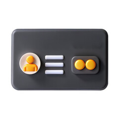 Aufkleber - this image features a 3d representation of a simplified identity card design with icons for personal