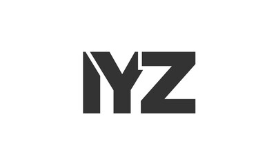 Poster - IYZ logo design template with strong and modern bold text. Initial based vector logotype featuring simple and minimal typography. Trendy company identity.