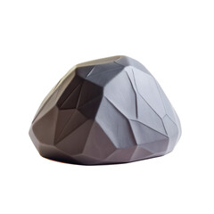 Poster - A 3D render of a geometric rock model, featuring sharp angles and a smooth surface. Perfect for design projects set in natural environments.