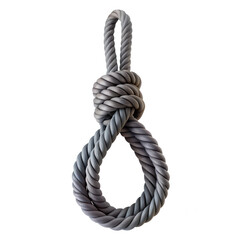 Poster - A 3D render of a tightly tied rope knot, displayed against a transparent background. The intricate design highlights the texture and flexibility of the rope.