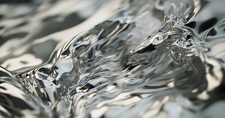 Abstract Metallic Surface with Distorted Reflections