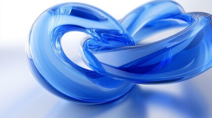 Poster - Abstract Blue Glass Shape Design  Interlocking Rings  3D Render