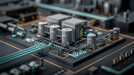 Aufkleber - Innovative technology design featuring detailed circuit board with various components, showcasing futuristic aesthetic and intricate connections