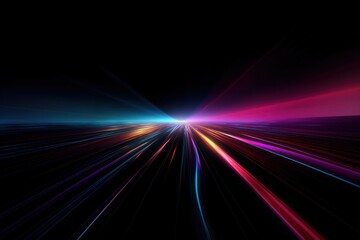 Wall Mural - Abstract neon road effect  image