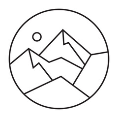 Wall Mural - Geometric Mountain Icon