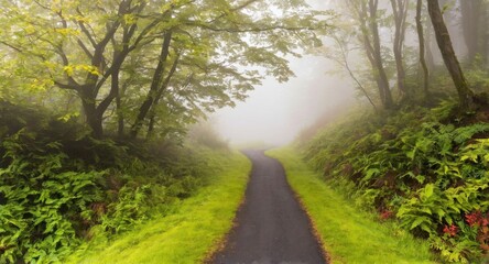 Image of a road against a background of nature