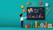 © CHA - Teacher pointing to a chalkboard with graphs, symbolizing classroom learning