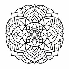 Mandala pattern Coloring book wallpaper design art. tile pattern greeting card sticker lace pattern and tattoo, yoga design. mandala illustration. on white background