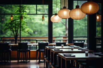 Canvas Print - Restaurant architecture furniture cafeteria.