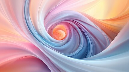 Fototapete - A mesmerizing abstract blob swirl design with soft pastel tones and smooth transitions, ideal for contemporary backgrounds or wallpapers.