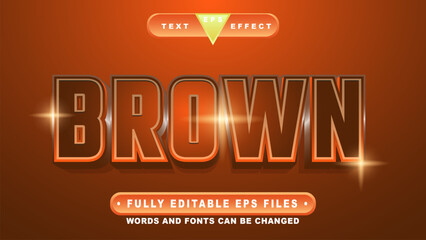Poster - editable 3d brown gradient bold  text effect