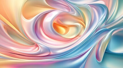 Fototapete - A vibrant swirl abstract blob background in pastel hues, with smooth gradients and flowing curves. Perfect for a modern and creative design aesthetic.
