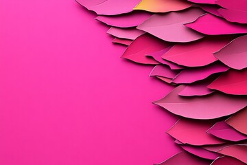 Poster - Row of makeup brushes with pink and black paint on them. brushes are arranged in a row, with the pink and black paint. Concept of creativity, artistic expressionground with pink leaves