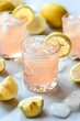 © KICKINN.AI - Refreshing Pink Lemonade Cocktail with Citrus Garnish on Clean Background