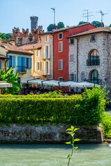 Wall Mural - Summer on the Mincio river. Historic village of Borghetto sul Mincio