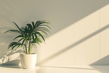 Wall Mural - A plant pot shadow window leaf.