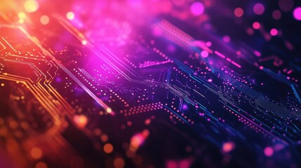 Aufkleber - Abstract futuristic technology background with electronic circuits, 2D illustration