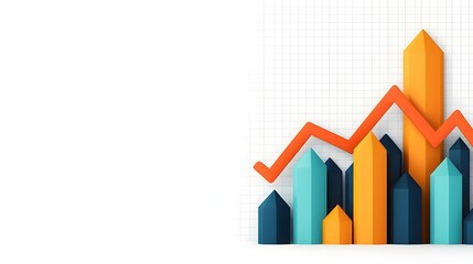Poster - Vibrant and Detailed Data Visualization with Overlaid Line and Bar Charts on Grid Background Representing Dynamic Data Trends and Analytics for Business Finance and Technology