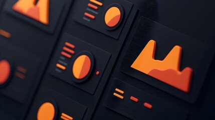 Poster - Cutting Edge 3D Business Data Analytics Dashboard Displaying Interactive Visualizations and Insights for Informed Marketing Strategy Planning and Customer Demand Forecasting