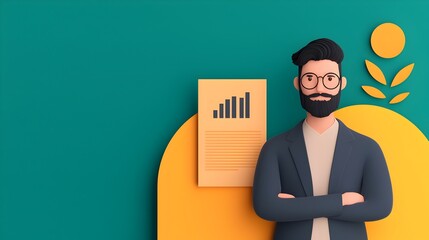 Poster - Sophisticated 3D Business Dashboard Providing Advanced Data Visualizations and Insights for Strategic Marketing Planning and Customer Demand Forecasting