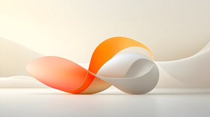 Aufkleber - Smooth curved lines create a dynamic and ethereal abstract background with soft soothing gradients evoking a sense of motion and fluidity in a minimalist contemporary design