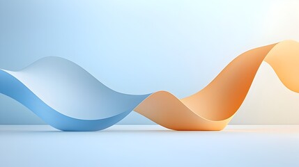 Poster - Smooth flowing lines and light gradients come together in a minimalist futuristic abstract design with a sleek elegant aesthetic  The subtle digital composition creates a serene