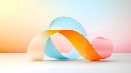 Poster - Smooth flowing curved lines blended with soft gradient backgrounds create a modern fluid and elegant abstract digital design