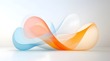 Poster - Smooth flowing abstract composition with curved lines seamlessly blending together in a soft gradient based background to create a modern fluid and elegant visual design