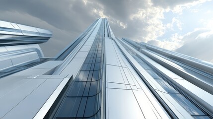 Poster - Modern Skyscraper Against Dramatic Sky